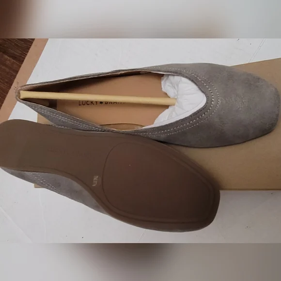 Lucky Brand Alba Flats Leather Titanium Hard Rock 7M - Picture 7 of 10